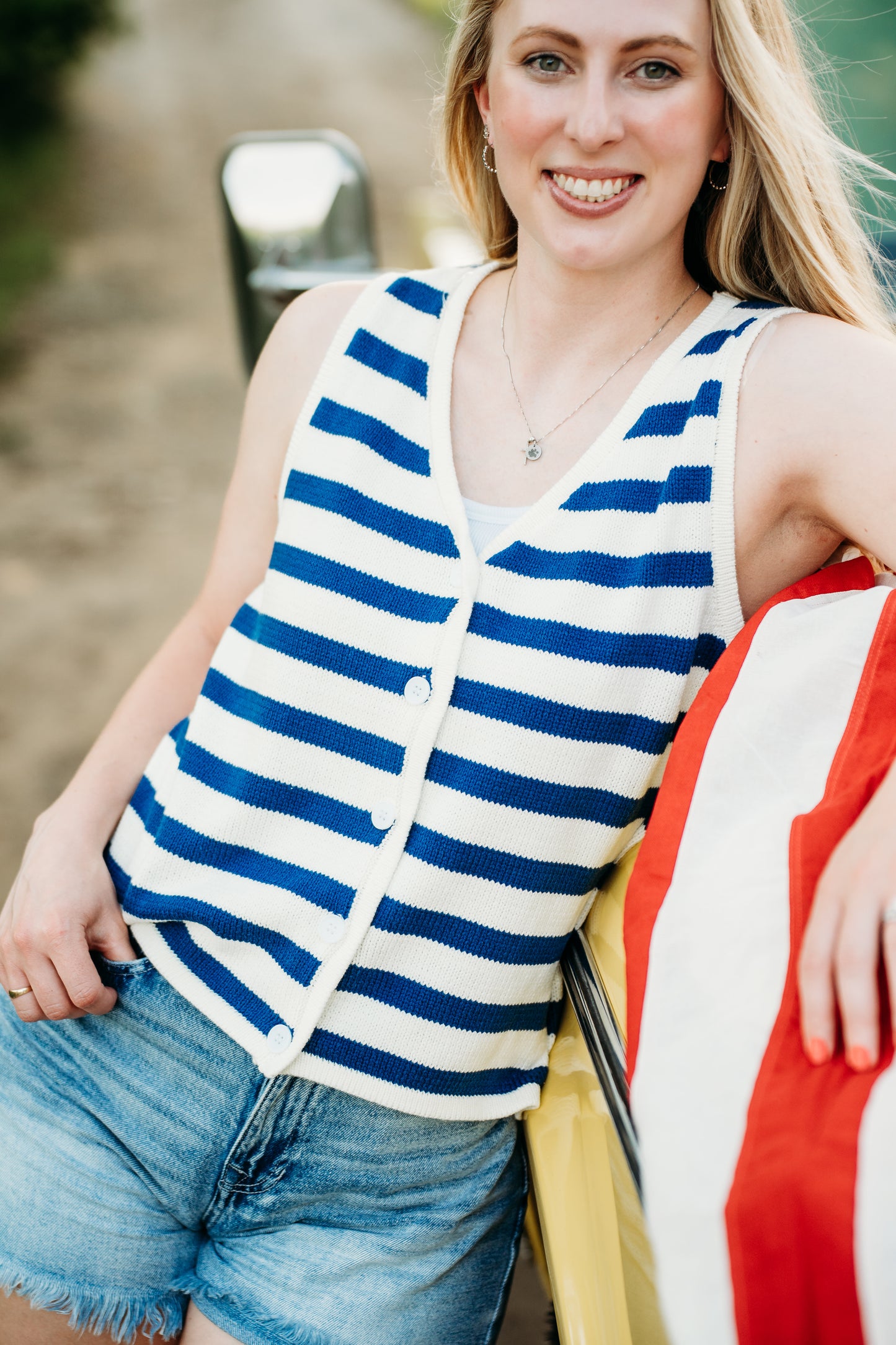 Bella Button Front Tank
