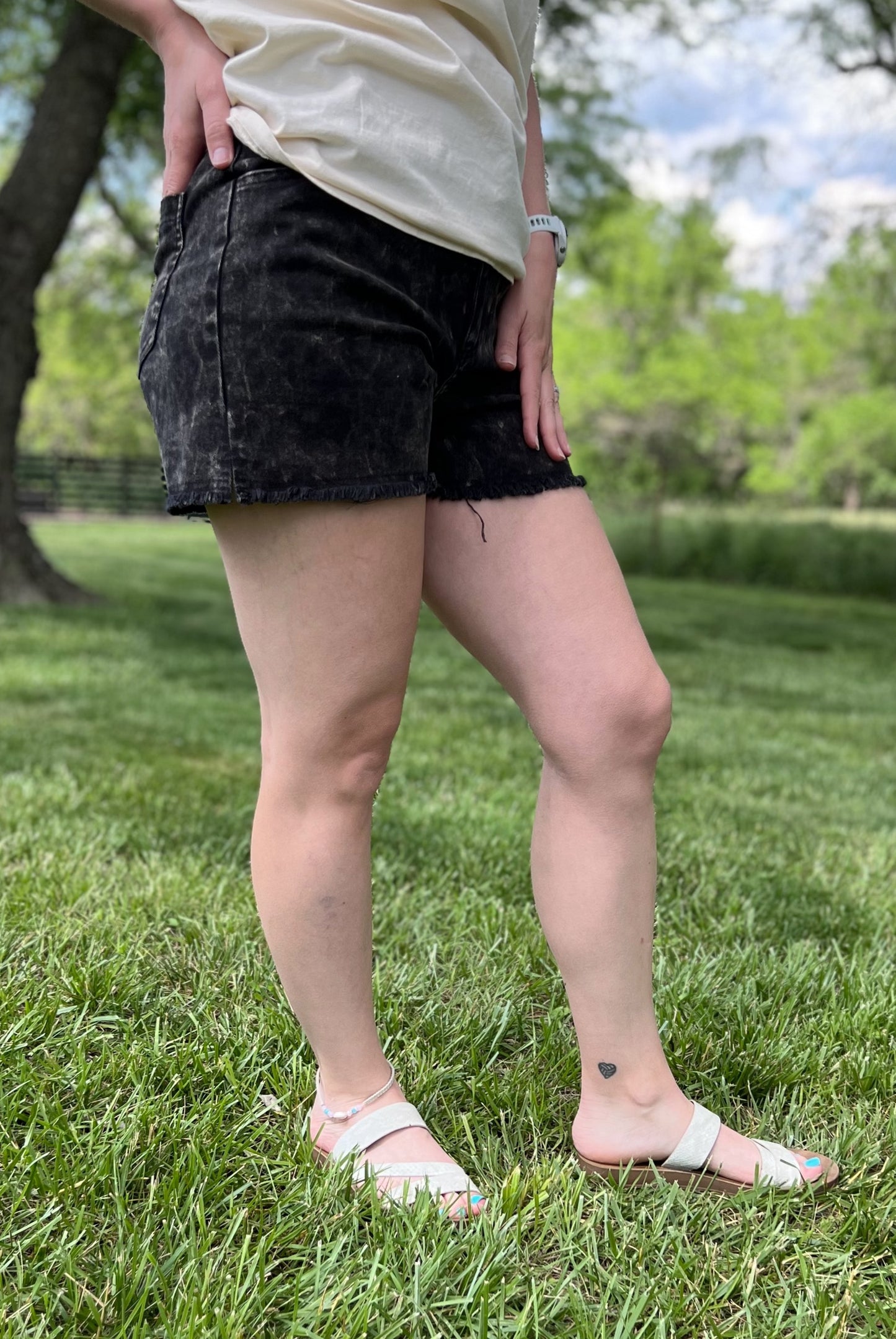 *Mystree* Brinley Black Washed Short