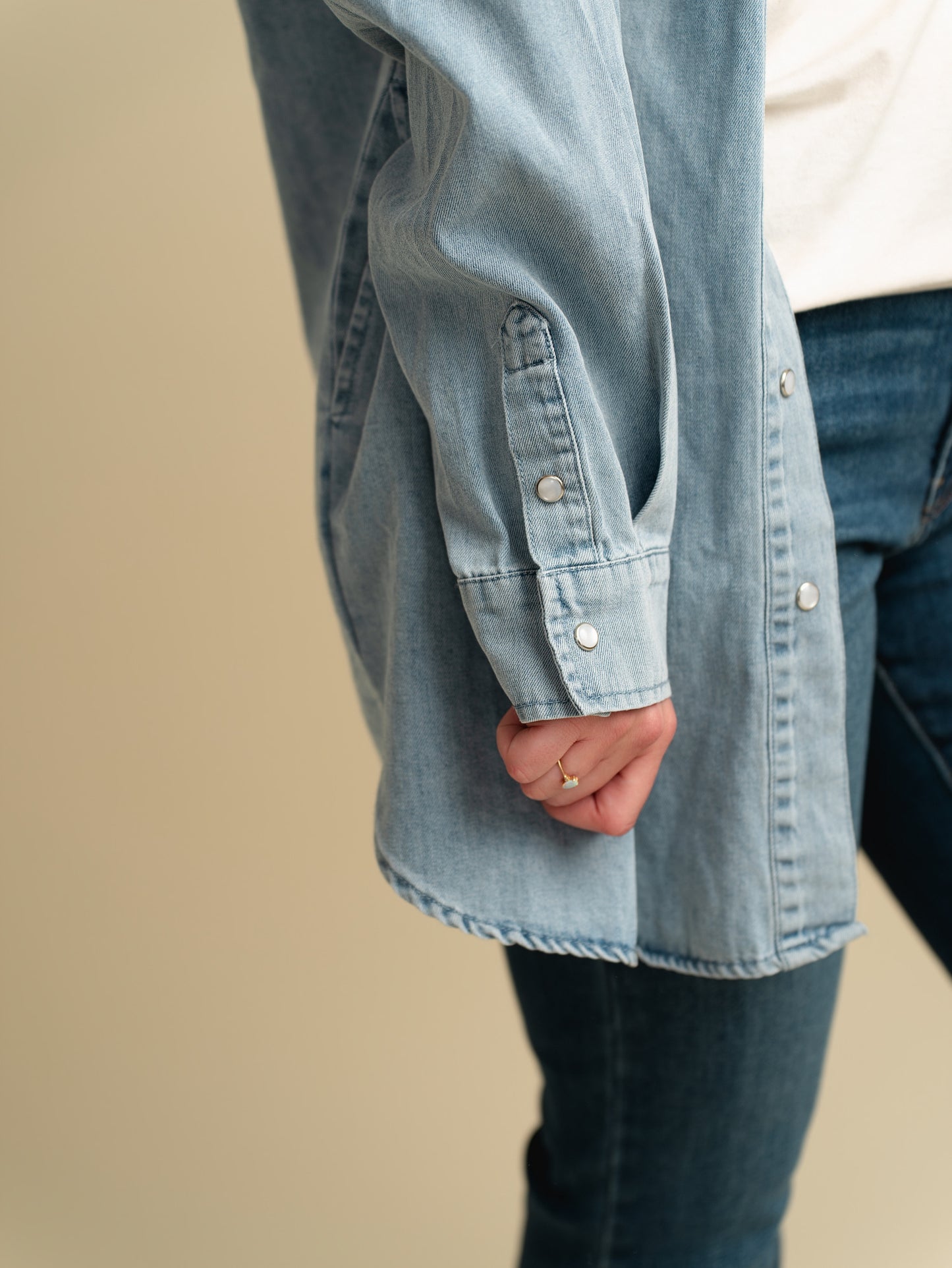 Destiny Washed Denim Top
