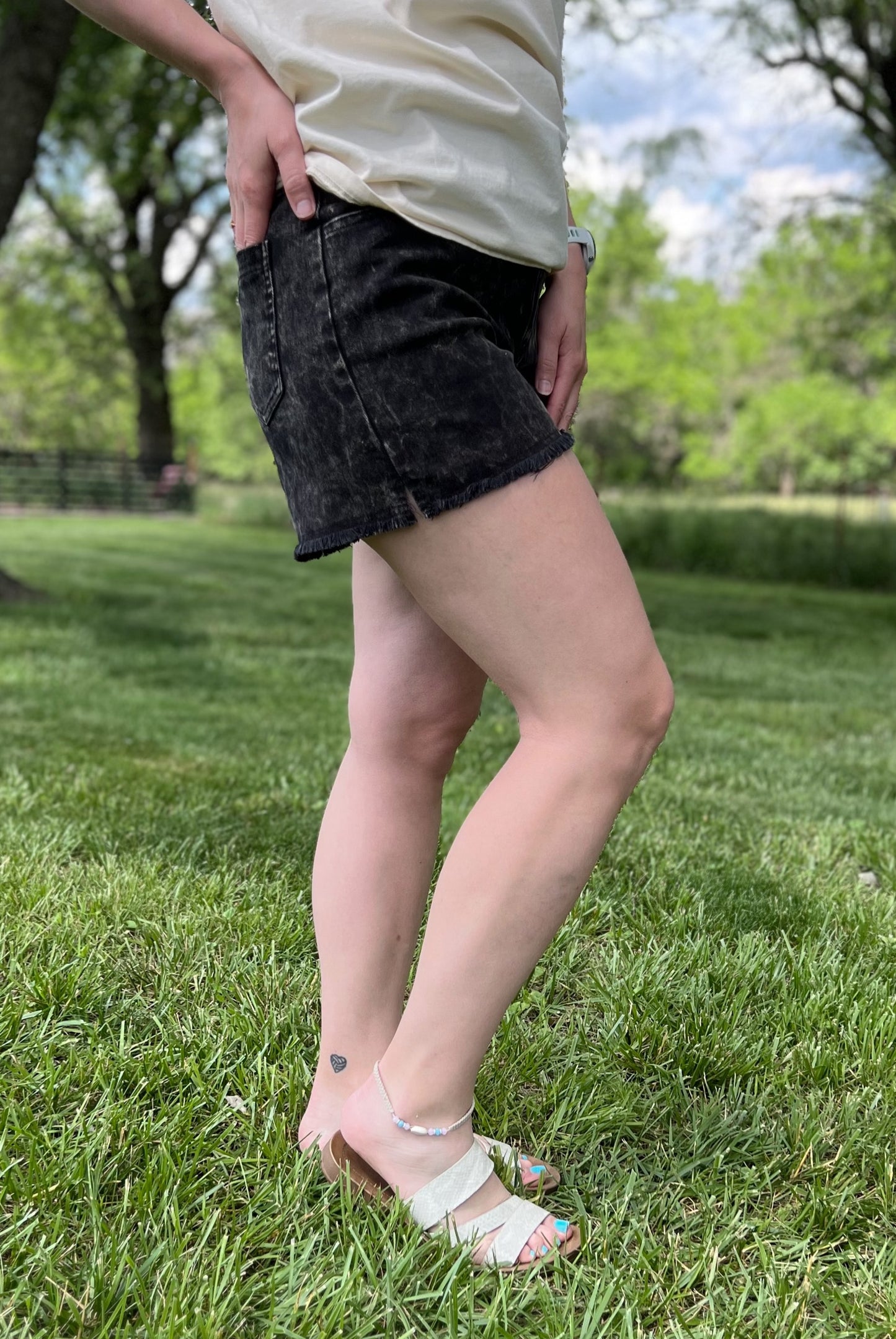 *Mystree* Brinley Black Washed Short