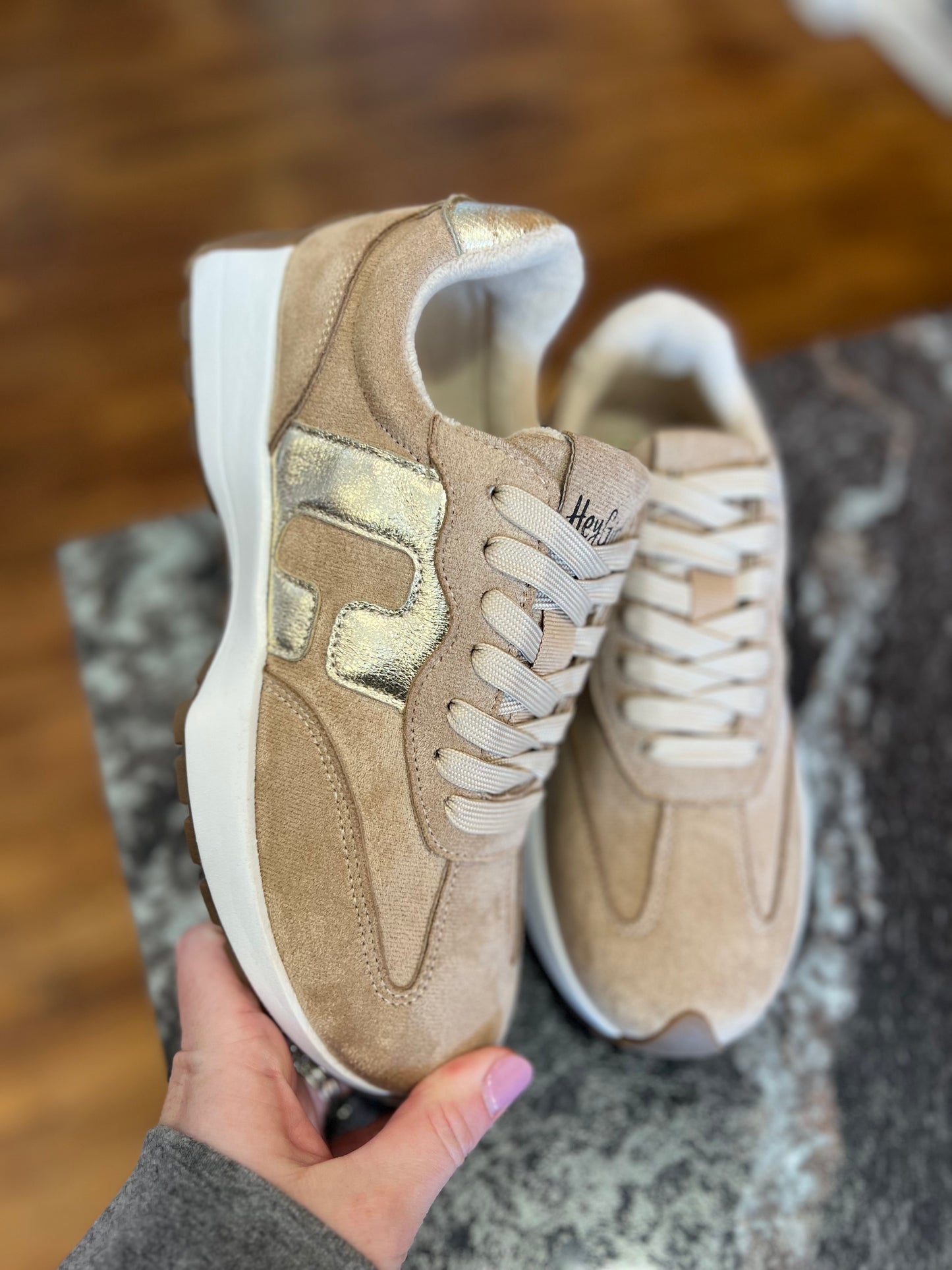 *Corky's* No Problem - Camel Faux Suede