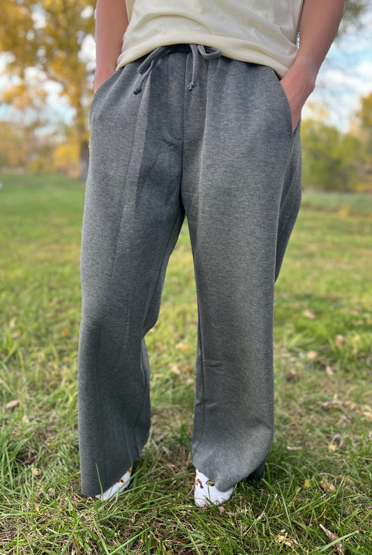 Callie Wide Leg Charcoal Pant