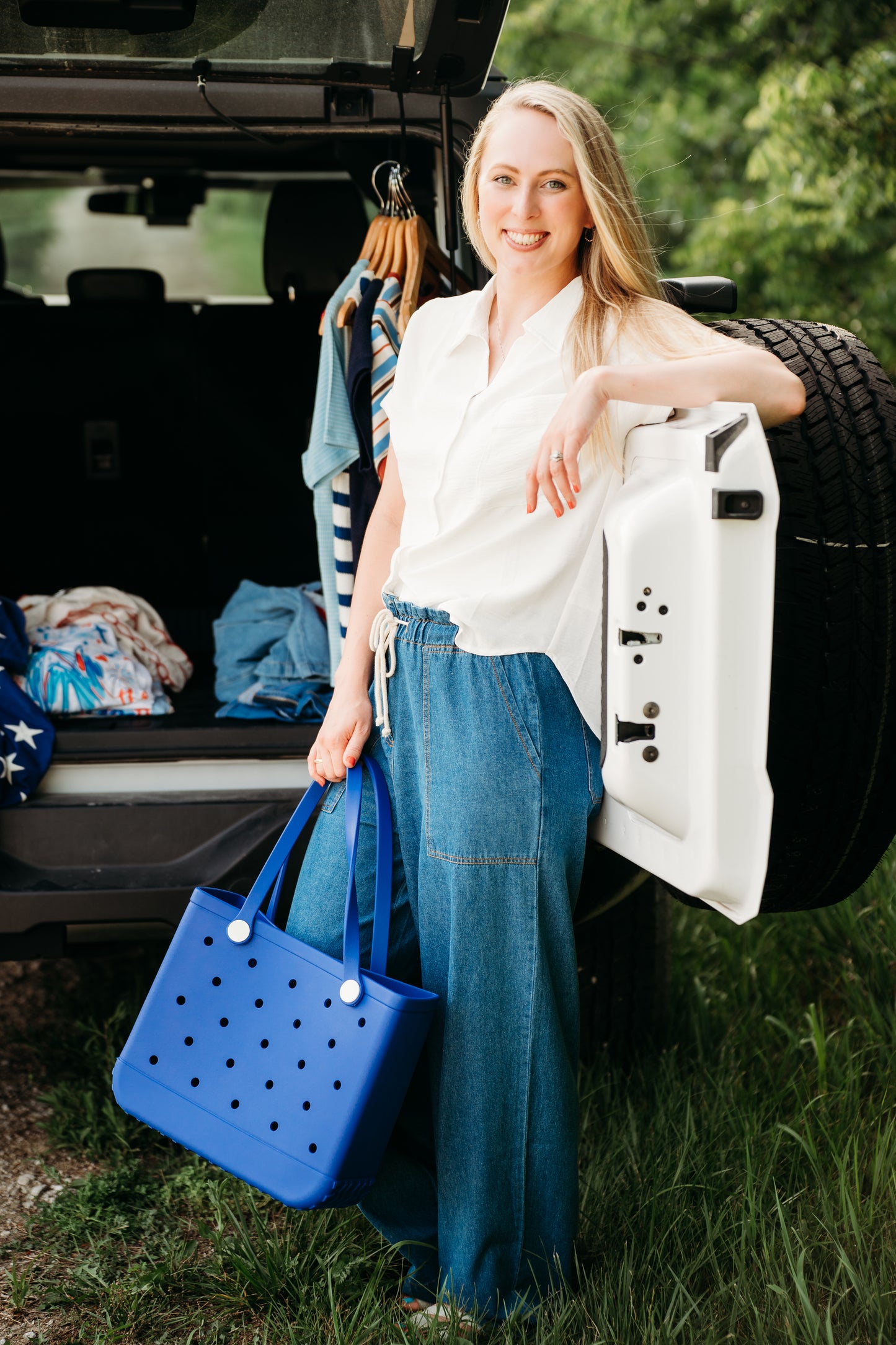 Caitlin Wide Leg Chambray Pant