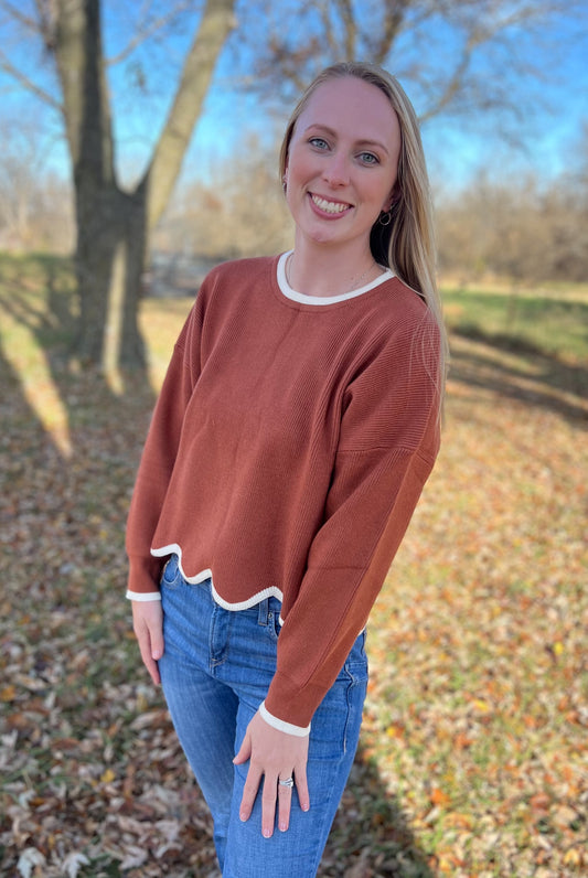 Clara Scalloped Hem Sweater