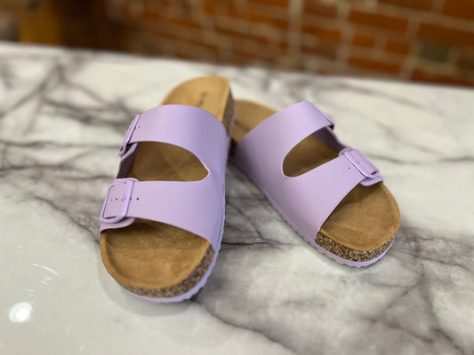 Audrina Double Buckle Sandal - Purple