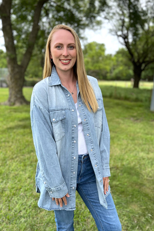 Destiny Washed Denim Top