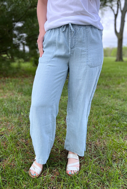 Wren Wide Leg Chambray Pant
