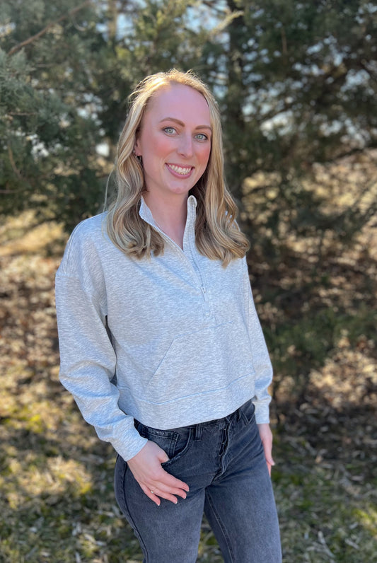 Heather 1/4 Zip Scuba Crew