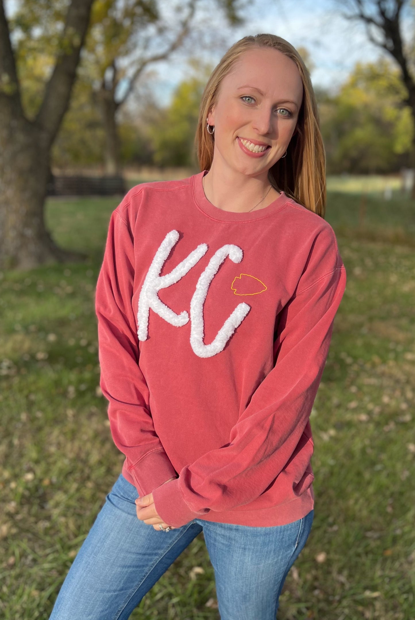 *Whoa Nellie* Chiefs Chenille Sweatshirt